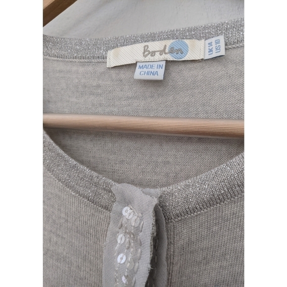 Boden Wool Sequined Embellished Snap Cardigan - Picture 5 of 8